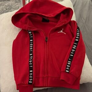 Jordan Kids Red Zip-Up Hoodie